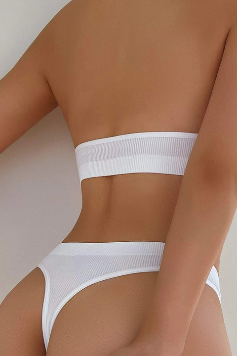 Kadın Beyaz Seamless Tanga Sütyen Takım - görsel 5