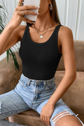 Kadın Siyah Kolsuz Kalın Askılı Uzun Crop Top Bluz & Atlet - görsel 1