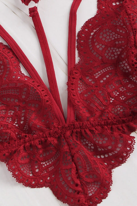 Kadın Bordo Özel Seksi Sütyen Külot Takımı - görsel 4