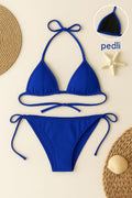 Kadın Mavi Yandan ve Boyundan Bağlamalı Bikini Mayo Takımı - görsel 1