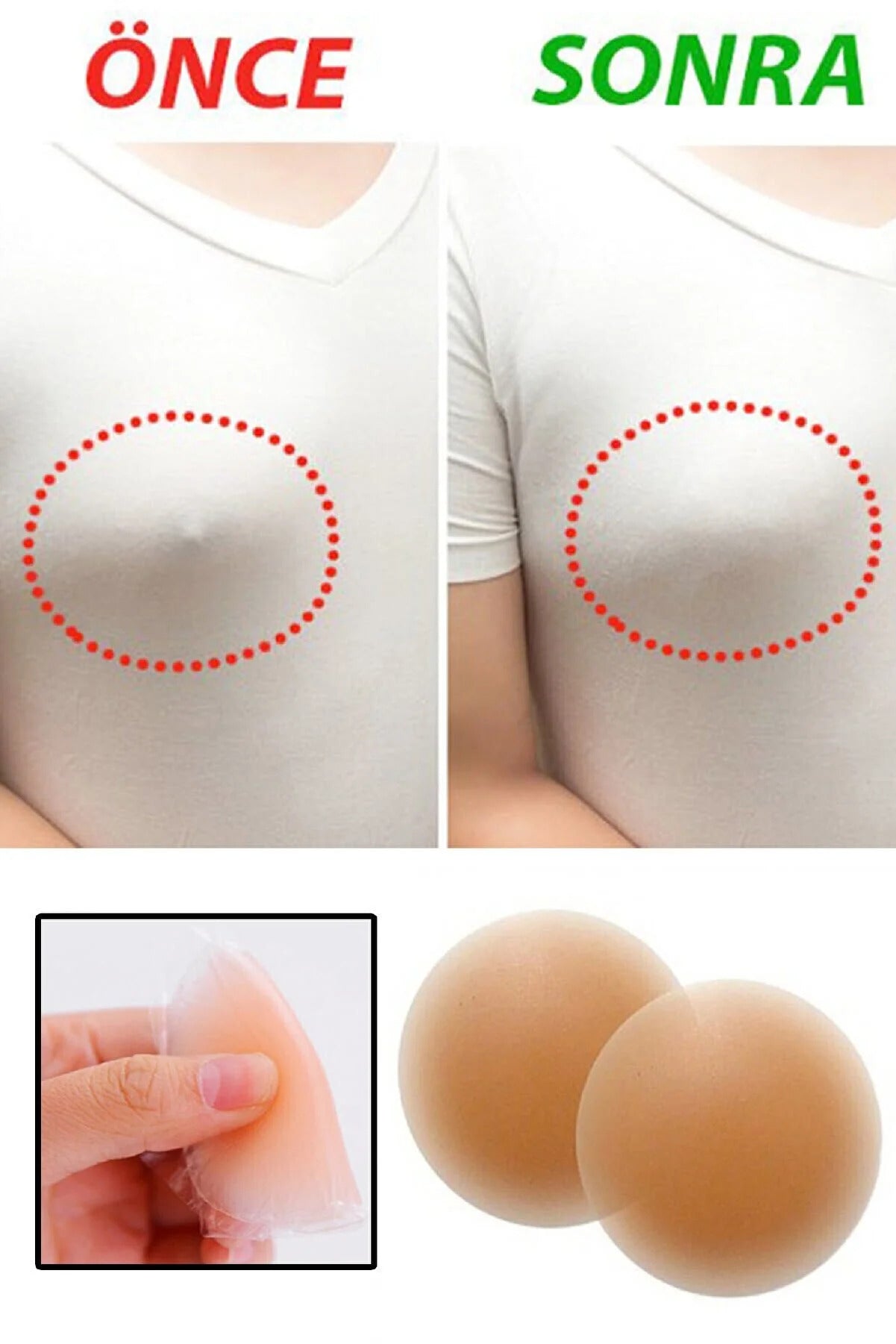 Kadın Ten Silikon Göğüs Ucu Gizleyici Nipple Cover - görsel 1