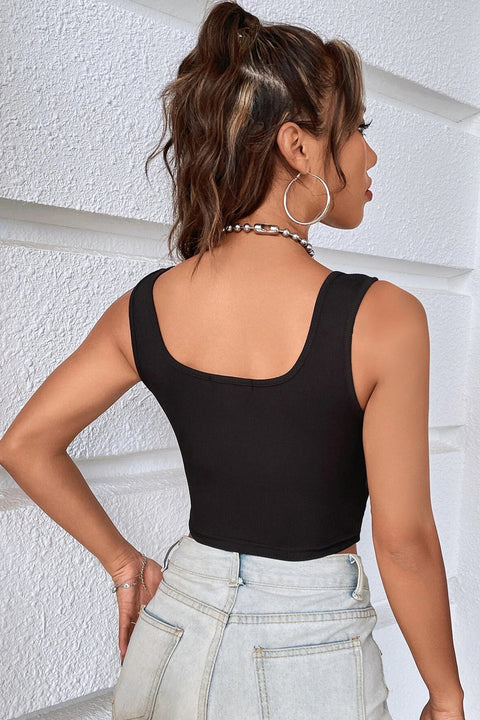 Kadın Siyah Göbek Dekolteli Crop Top Bluz - görsel 2