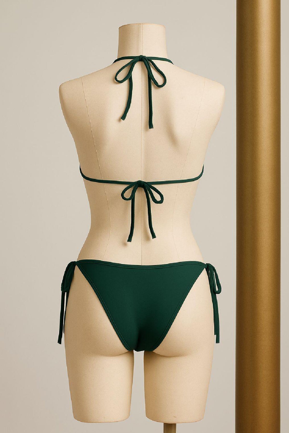 Kadın Yeşil Yandan ve Boyundan Bağlamalı Bikini Mayo Takımı - görsel 2