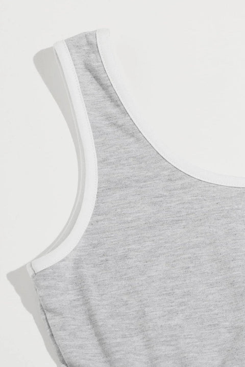 Kadın Gri Askılı Crop Top ve Şortlu Gecelik Takım - görsel 4