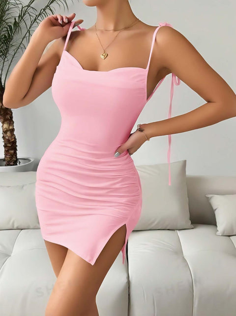 Pembe Fantezi Clup Elbisesi 5034 - görsel 3