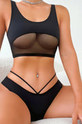 Kadın Siyah Çapraz Ip Detaylı Şık Bikini Takımı - görsel 1