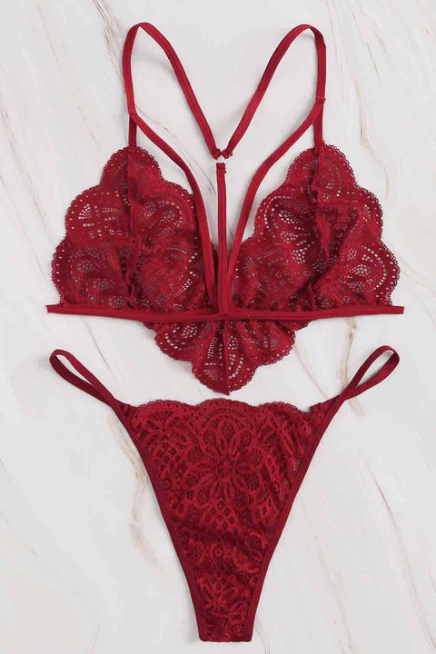 Kadın Bordo Özel Seksi Sütyen Külot Takımı - görsel 2