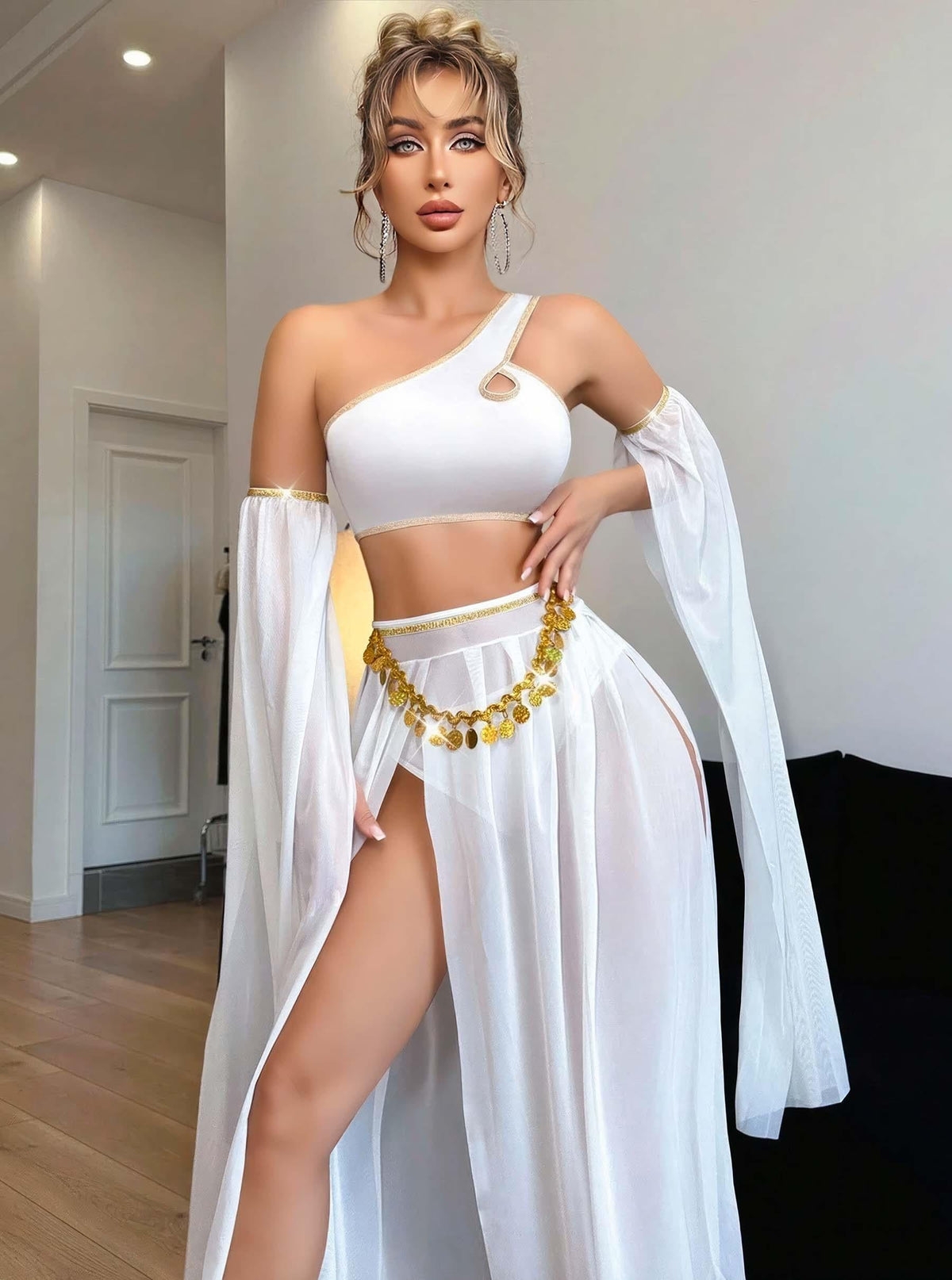 Kadın Fantazi Beyaz Özel Tasarım Harem Kostüm 2274 - görsel 3