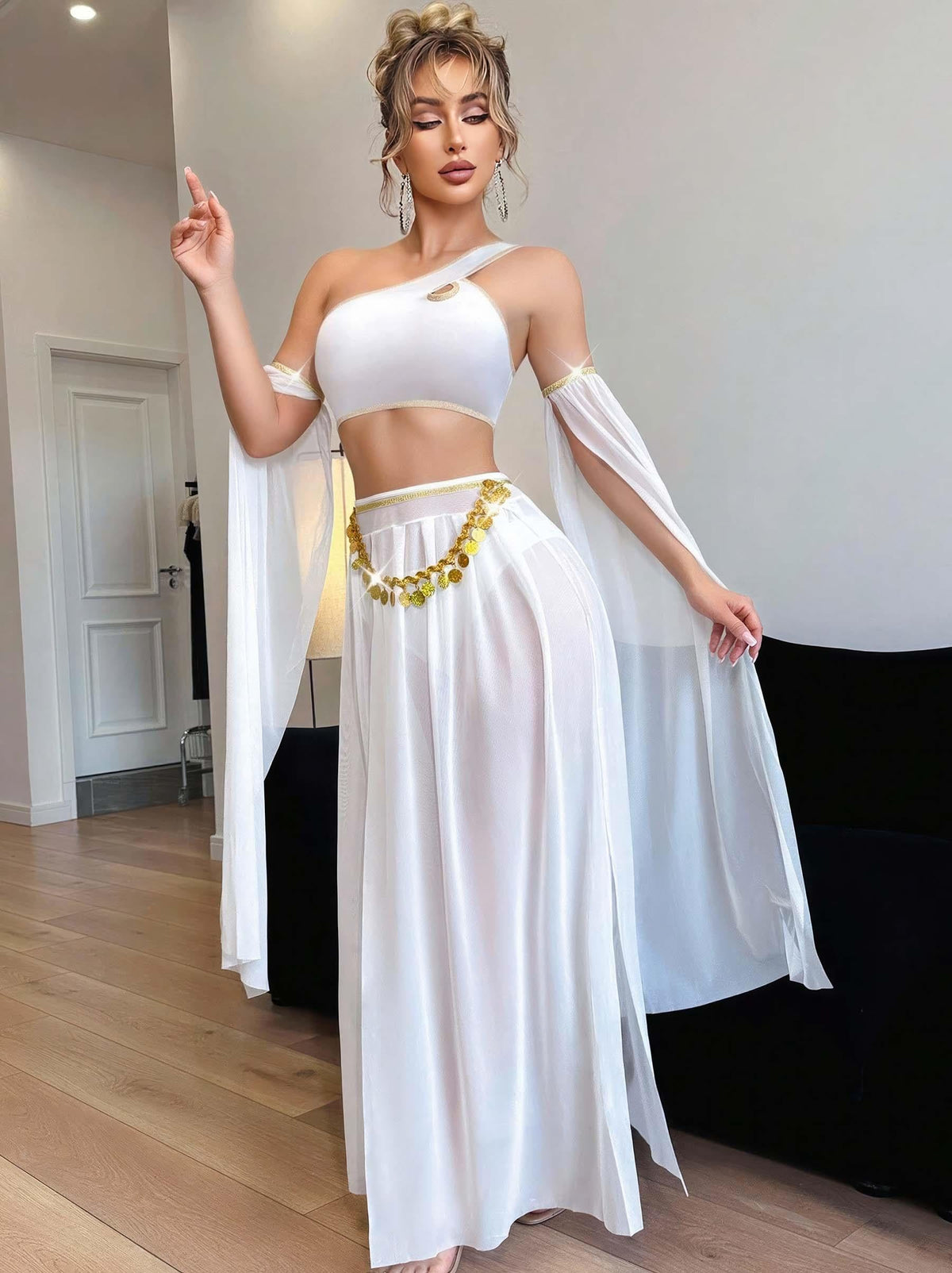 Kadın Fantazi Beyaz Özel Tasarım Harem Kostüm 2274 - görsel 1