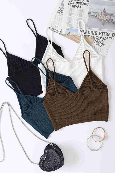Angelsin 4 lü Paket Askılı Bluz Crop Çok Renkli - görsel 2