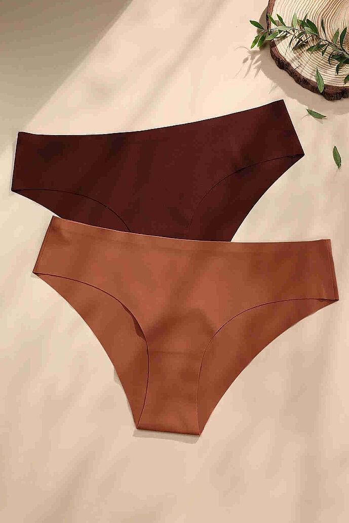 Merry See 5 li Set İz Yapmaz Likralı Dikişsiz Lazer Kesim Bikini Slip Külot Çok Renkli - görsel 4