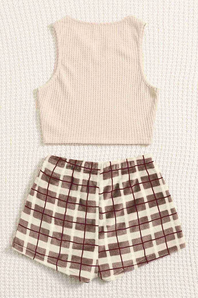 Merry See Altı Peluş Polar Üstü Örme Kolsuz Pijama Takımı Çok Renkli - görsel 6