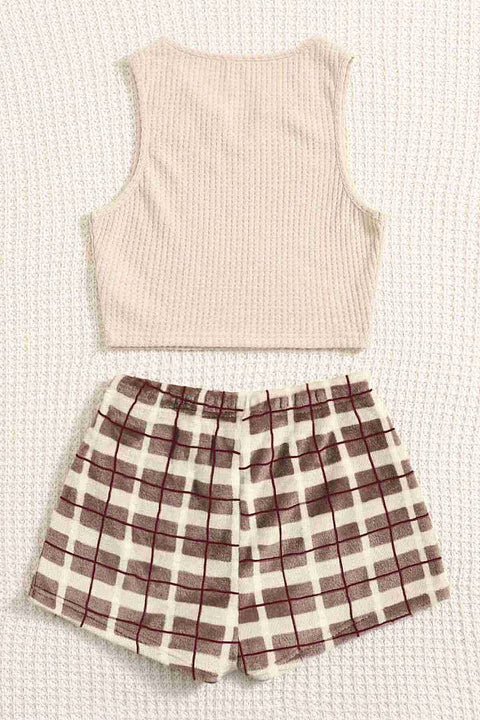 Merry See Altı Peluş Polar Üstü Örme Kolsuz Pijama Takımı Çok Renkli - görsel 6