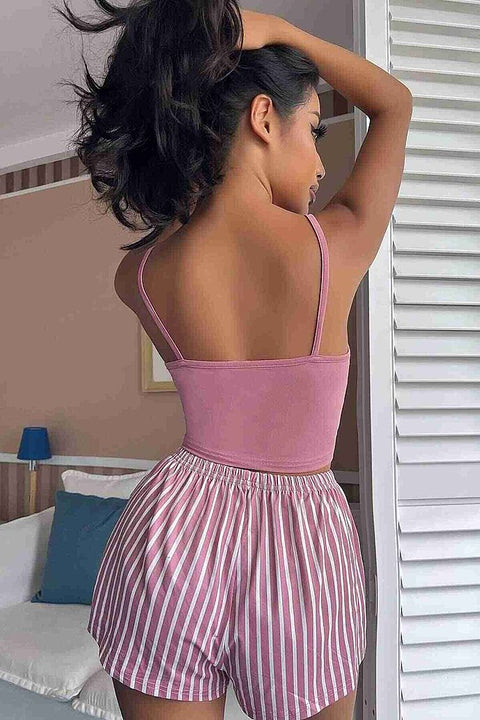 Merry See Askılı Sleep Basklı Sortlu Pijama Takımı Çok Renkli - görsel 2