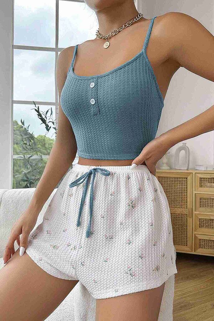 Merry See Askılı Şortlu Pijama Takımı Çok Renkli - görsel 5