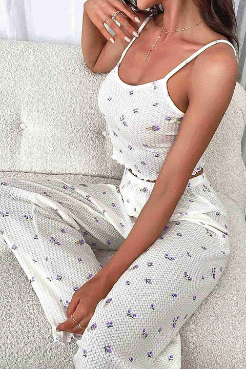 Merry See Baskılı Askılı Pijama Takımı BASKI MOR ÇİÇEKLİ MS4086 - görsel 2