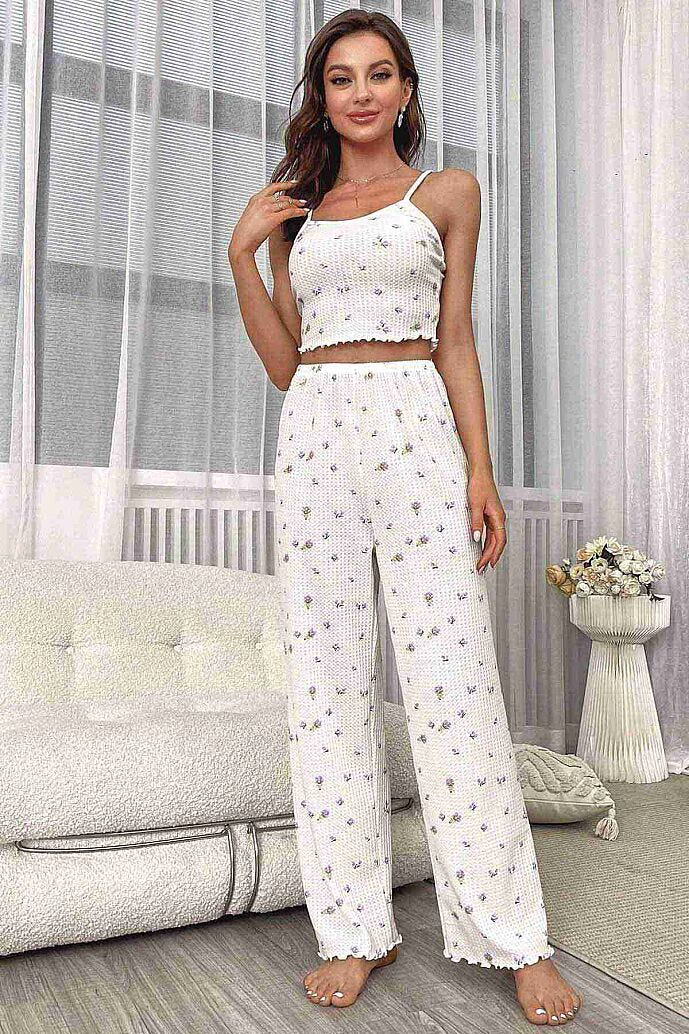 Merry See Baskılı Askılı Pijama Takımı BASKI MOR ÇİÇEKLİ MS4086 - görsel 3