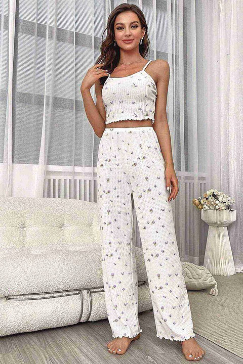 Merry See Baskılı Askılı Pijama Takımı BASKI MOR ÇİÇEKLİ MS4086 - görsel 3