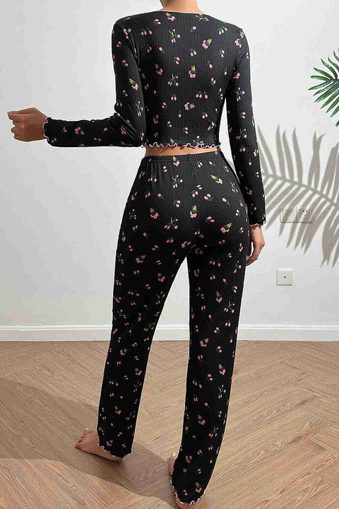 Merry See Baskılı Özel Kumaş Pijama Takımı Siyah - görsel 2