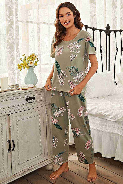 Merry See Çicek Baskılı Soft Kumaş Kısa Kollu Pijama Takımı Çok Renkli - görsel 3