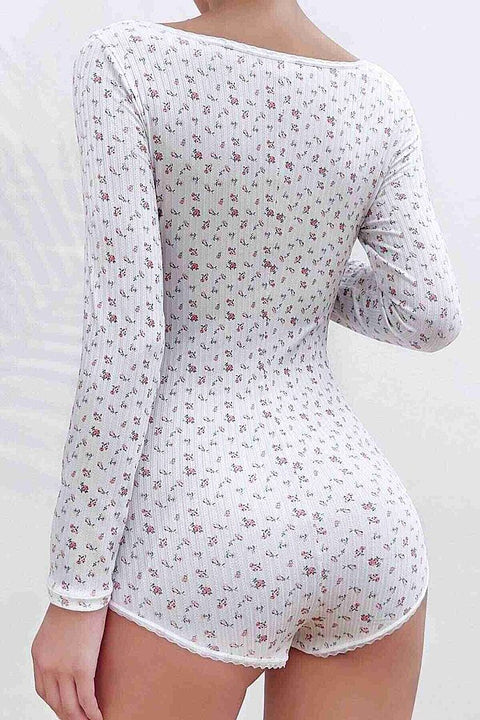 Merry See Çiçek Desenli Tasarım Tulum Gecelik Body Çok Renkli - görsel 2