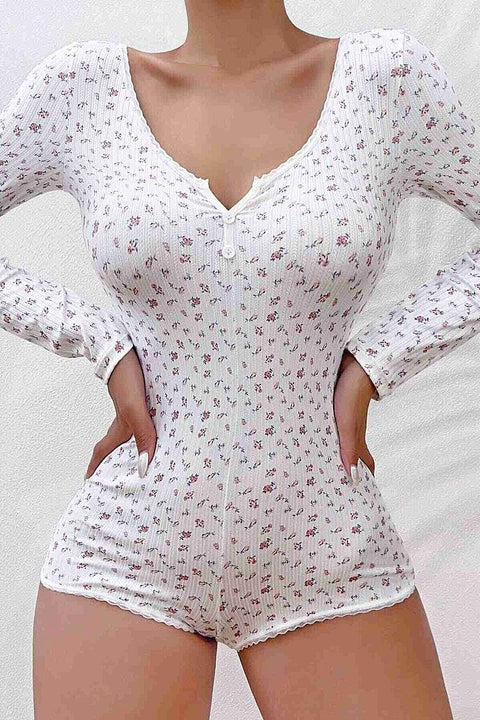 Merry See Çiçek Desenli Tasarım Tulum Gecelik Body Çok Renkli - görsel 5