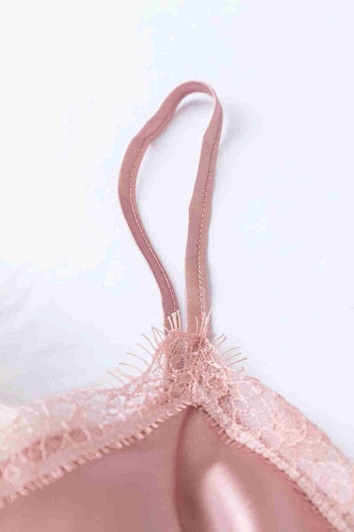 Merry See Dantel İşlemeli Çiçek Desenli Şort Pijama Takımı Pembe - görsel 3