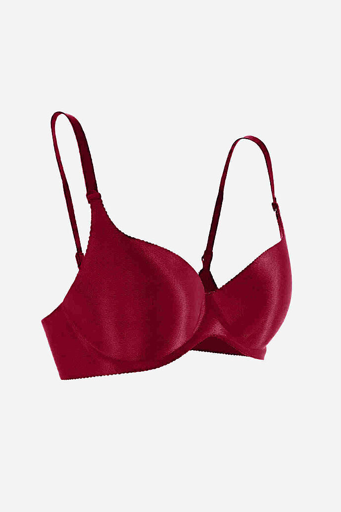 Merry See Dikişsiz Balensiz Lazer Kesim izbırakmaz Görünmez Push Up Sütyen Bordo - görsel 6