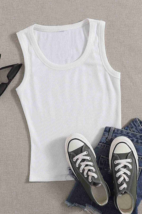 Merry See Düz Renk Kadın Kolsuz Bluz Crop Top Beyaz - görsel 5