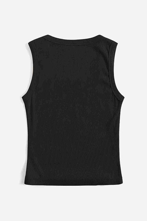 Merry See Düz Renk Kadın Kolsuz Bluz Crop Top Siyah - görsel 6