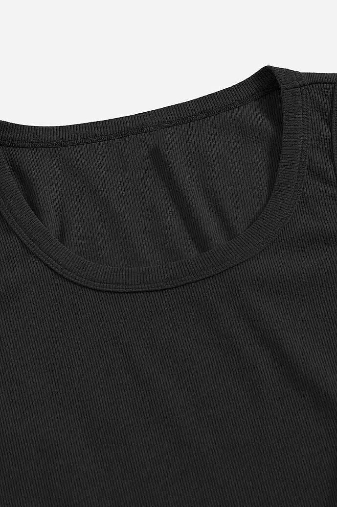 Merry See Düz Renk Kadın Kolsuz Bluz Crop Top Siyah - görsel 8