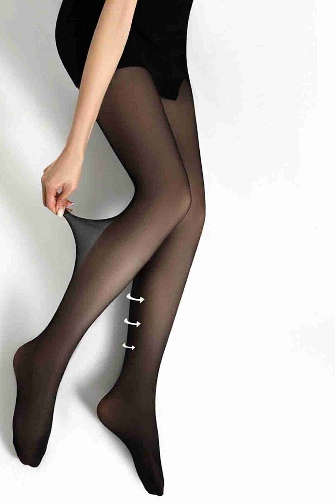 Merry See KAÇMAZ Toparlayıcı Etkili Akrilikli Likra Fit 20 Denye Parlak Külotlu Çorap Siyah - görsel 6
