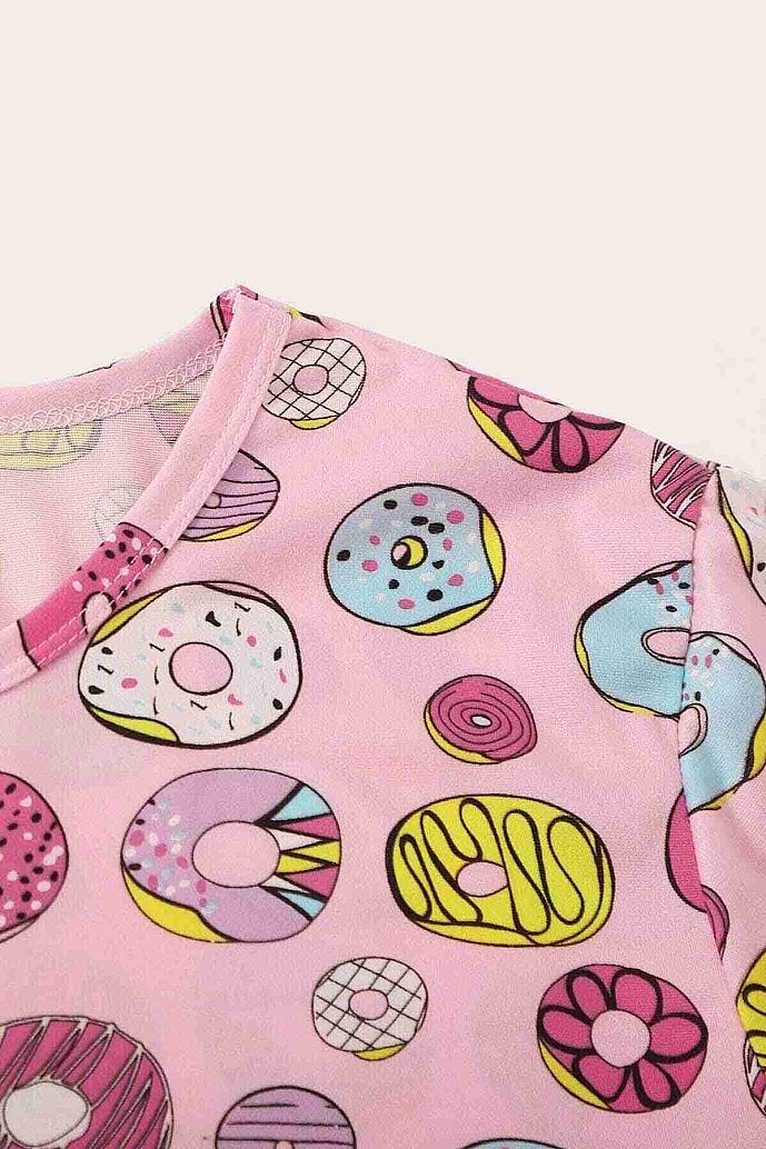 Merry See Kısa Kollu Alt Uzun Donut Baskılı Pijama Takımı Çok Renkli - görsel 7