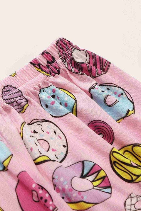 Merry See Kısa Kollu Alt Uzun Donut Baskılı Pijama Takımı Çok Renkli - görsel 8