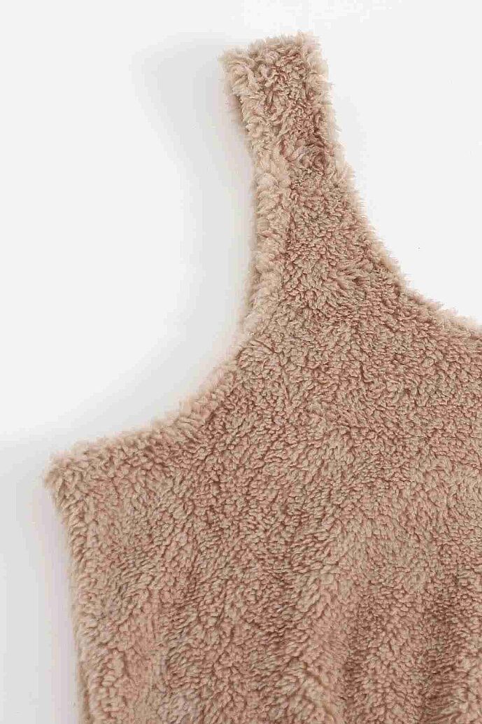 Merry See Kolsuz Askılı Peluş Polar Alt Üst Pijama Takımı Kahverengi - görsel 4