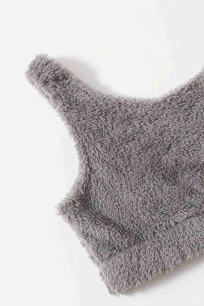 Merry See Kolsuz Askılı Peluş Polar Alt Üst Şortlu Pijama Takımı Gri - görsel 5