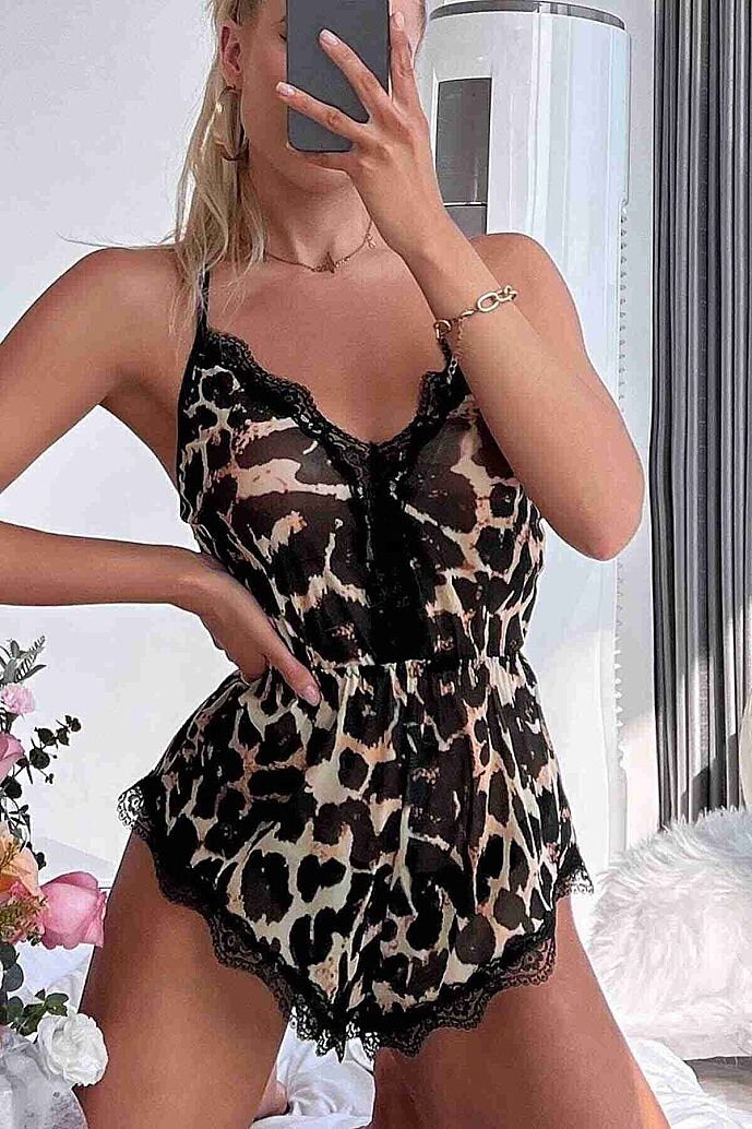 Merry See Leopar Tulum Gecelik Pijama Çok Renkli - görsel 4