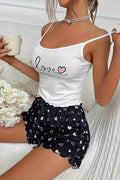 Merry See Love Kalp Baskılı Şortlu Pijama Takımı Çok Renkli - görsel 1