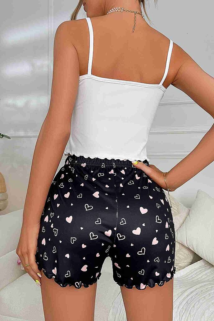 Merry See Love Kalp Baskılı Şortlu Pijama Takımı Çok Renkli - görsel 2