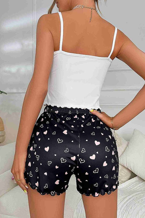 Merry See Love Kalp Baskılı Şortlu Pijama Takımı Çok Renkli - görsel 2