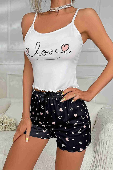 Merry See Love Kalp Baskılı Şortlu Pijama Takımı Çok Renkli - görsel 4
