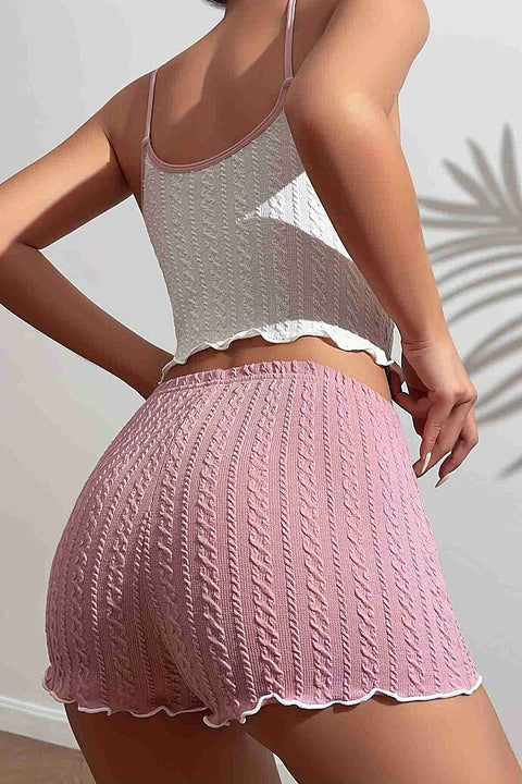 Merry See Özel Kumaş Askılı Şortlu Pijama Takımı Çok Renkli - görsel 3