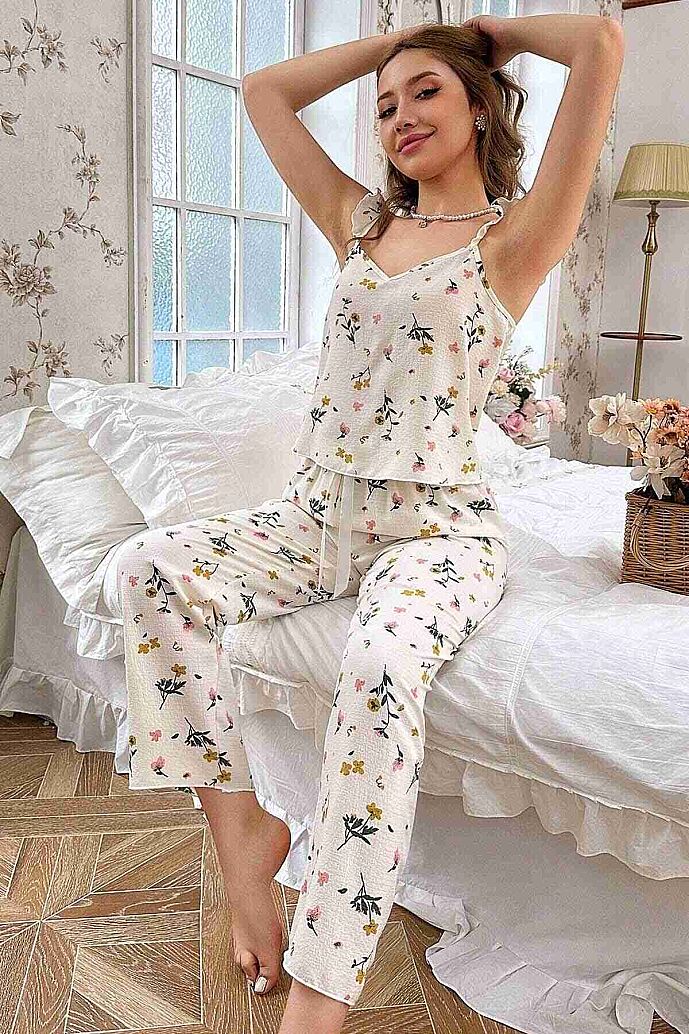 Merry See Özel Örme Kumaş Askılı Pijama Takımı Çok Renkli - görsel 4