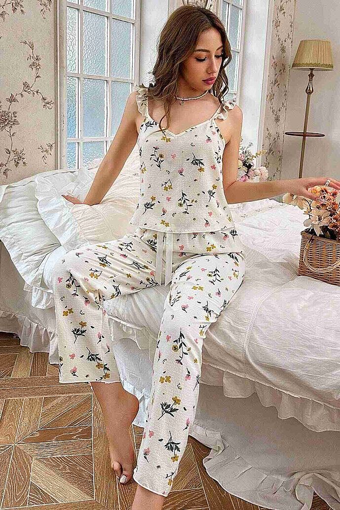 Merry See Özel Örme Kumaş Askılı Pijama Takımı Çok Renkli - görsel 6