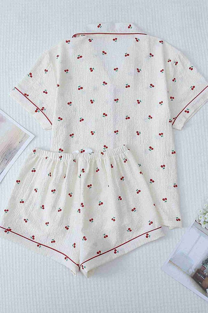 Merry See Özel Örme Kumaş Baskılı Kısa Kollu Şortlu Pijama Takımı Çok Renkli - görsel 2