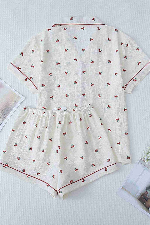 Merry See Özel Örme Kumaş Baskılı Kısa Kollu Şortlu Pijama Takımı Çok Renkli - görsel 2