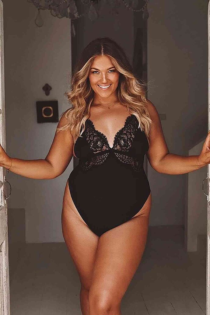 Merry See Özel Tasarım Dantelli Body Gecelik Siyah - görsel 4