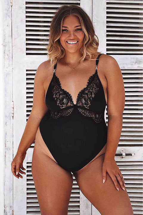 Merry See Özel Tasarım Dantelli Body Gecelik Siyah - görsel 6
