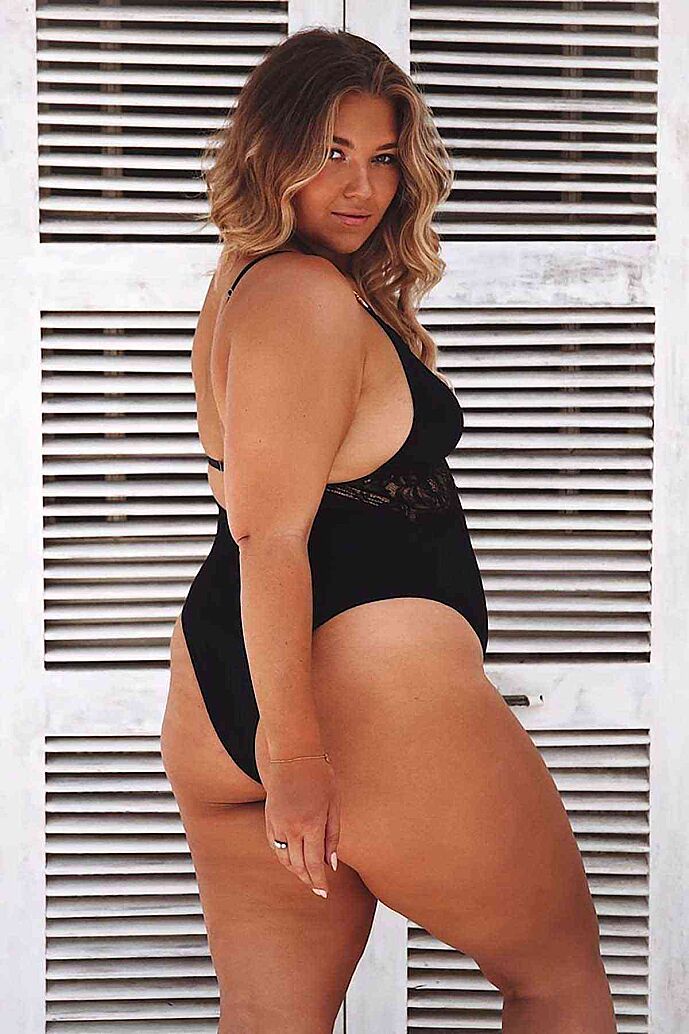 Merry See Özel Tasarım Dantelli Body Gecelik Siyah - görsel 8