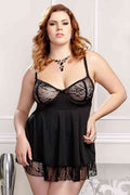 Merry See Büyük Beden Siyah Gecelik - görsel 1